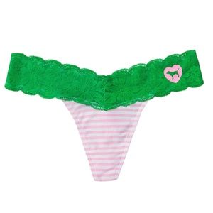 PINK VS Lace Trim Thong